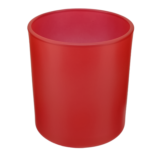 300ml - Mónaco Vaso de vidrio para velas - Rojo Mate