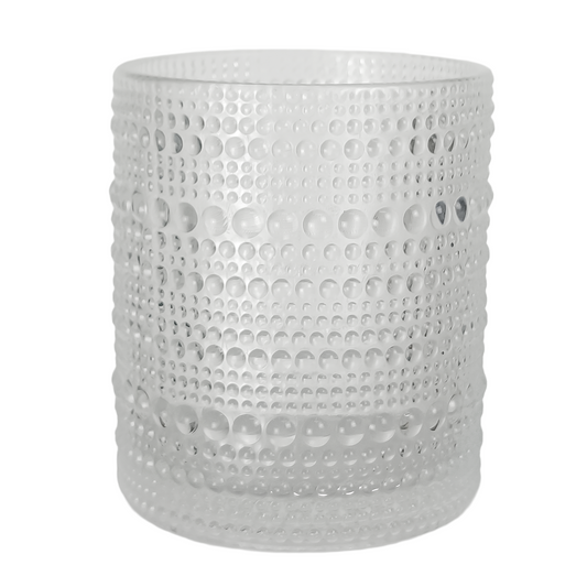 300ml - Tahití Vaso de vidrio con Diseño Perlado para velas -  Transparente