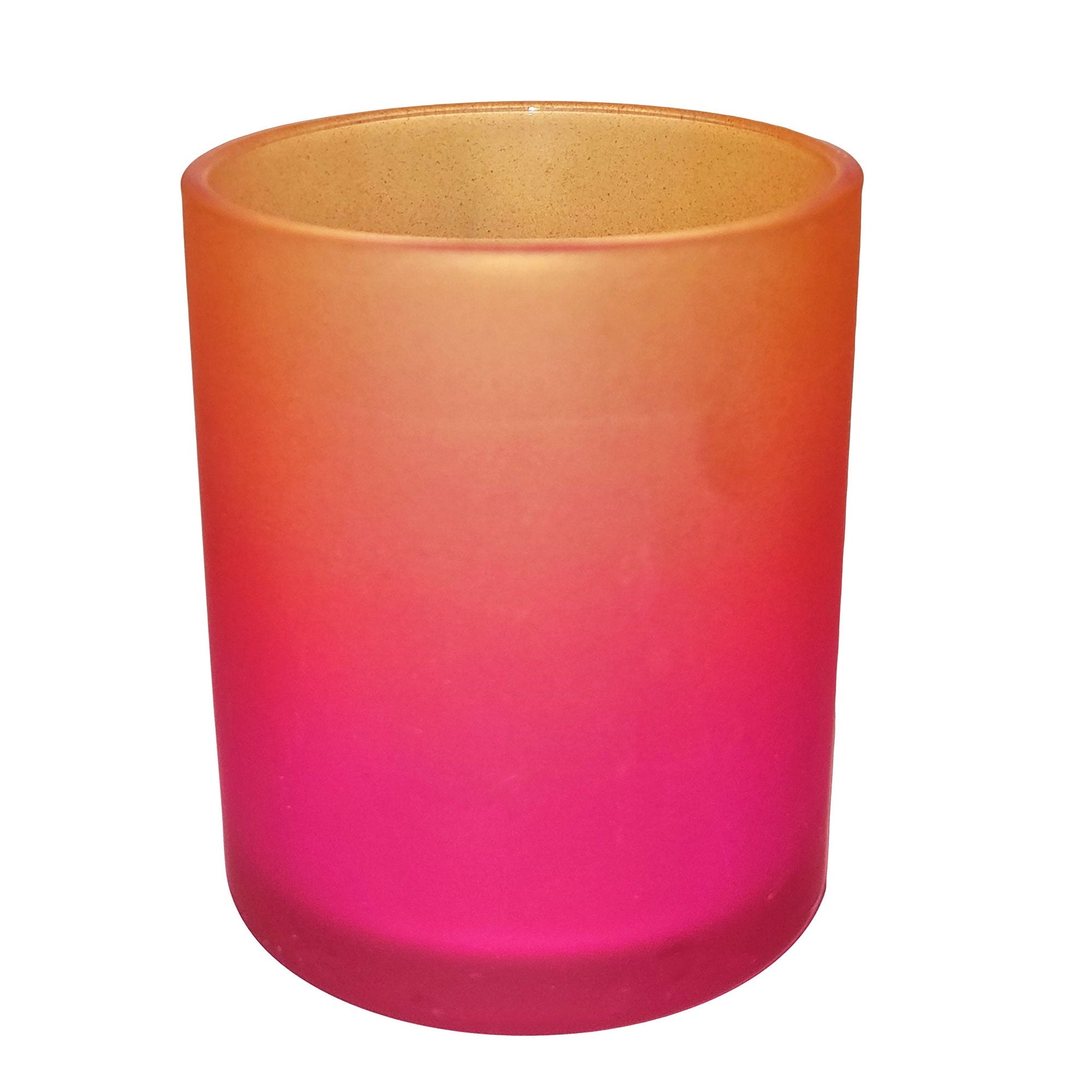 300ml - Mónaco Vaso de vidrio para velas - 2 colores: Naranja y Fucsia Satinado - Candle Craft