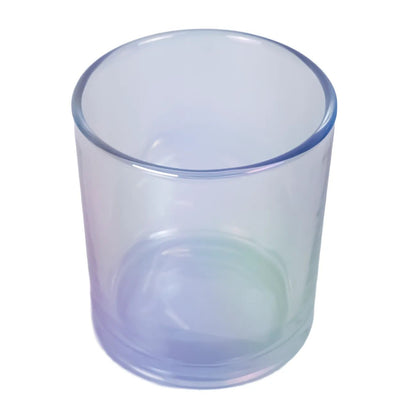 300ml - Mónaco Vaso de vidrio para velas - Azul Morado Transparente Tornasol - Candle Craft