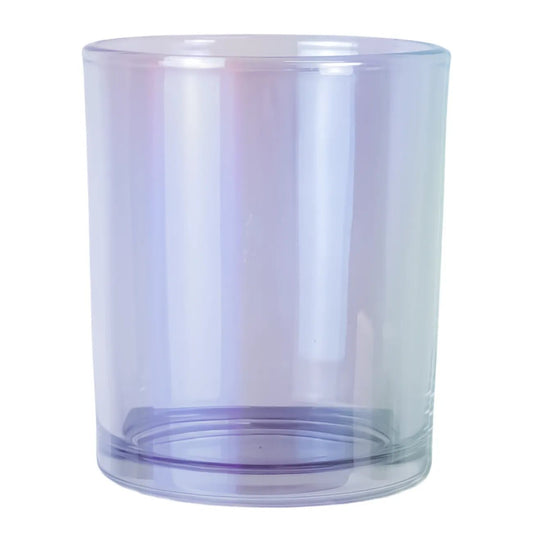 300ml - Mónaco Vaso de vidrio para velas - Azul Morado Transparente Tornasol - Candle Craft