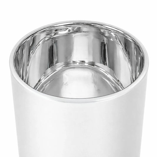 300ml - Mónaco Vaso de vidrio para velas - Blanco Mate / Plata Metálico - Candle Craft
