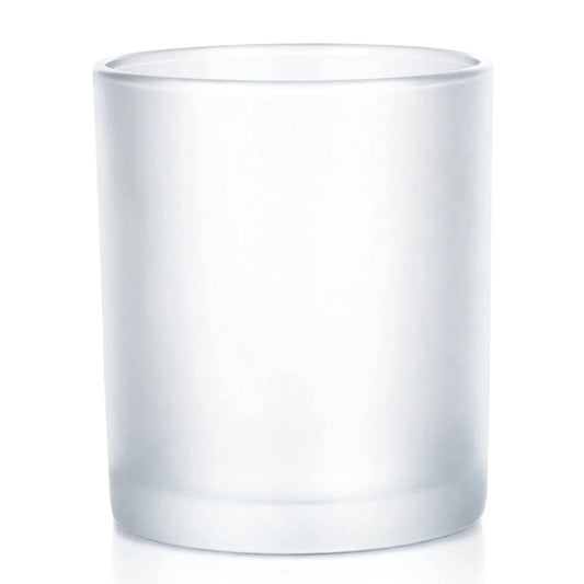 300ml - Mónaco Vaso de vidrio para velas - Blanco Satinado - Candle Craft