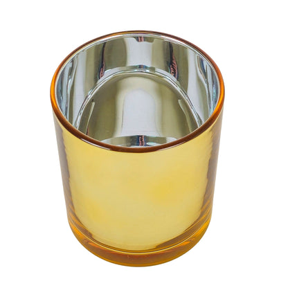300ml - Mónaco Vaso de vidrio para velas - Dorado Metálico - Candle Craft
