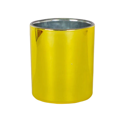 300ml - Mónaco Vaso de vidrio para velas - Dorado Metálico / Plata Metálico - Candle Craft