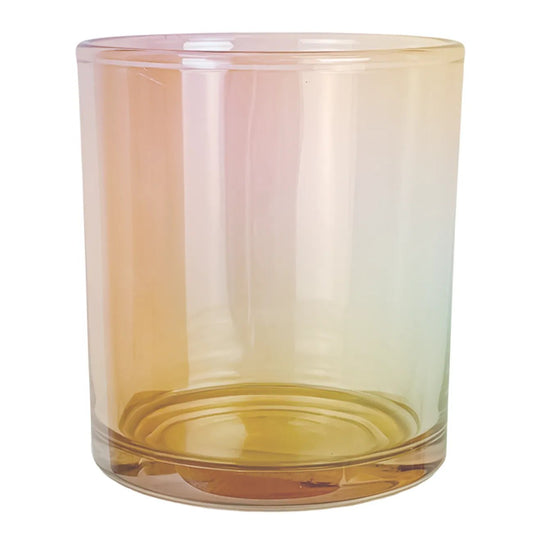 300ml - Mónaco Vaso de Vidrio para Velas - Frasco Ámbar Cafe Arcoíris Tornasol - Candle Craft