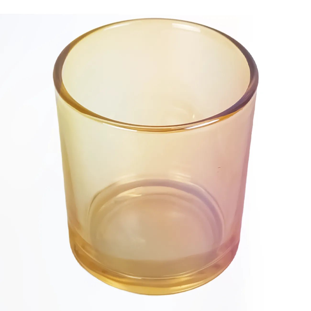 300ml - Mónaco Vaso de Vidrio para Velas - Frasco Ámbar Cafe Arcoíris Tornasol - Candle Craft