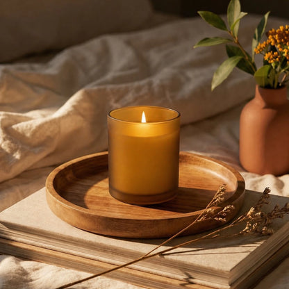 300ml - Mónaco Vaso de vidrio para velas - Frasco Ámbar Satinado - Candle Craft
