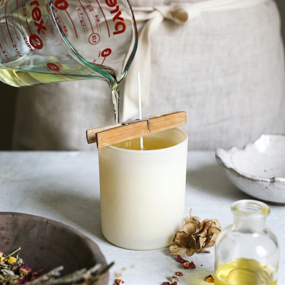 300ml - Mónaco Vaso de vidrio para velas - Frasco Beige Crema Mate - Candle Craft