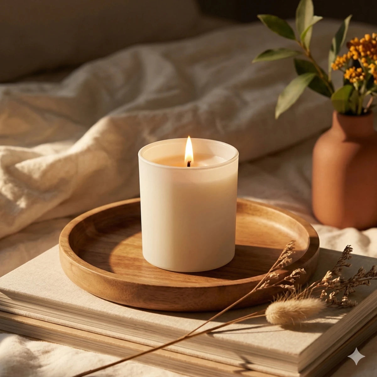 300ml - Mónaco Vaso de vidrio para velas - Frasco Beige Crema Mate - Candle Craft