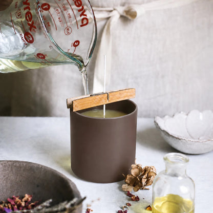 300ml - Mónaco Vaso de vidrio para velas - Frasco Café Chocolate Marrón - Mate - Candle Craft