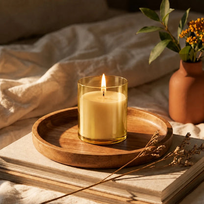 300ml - Mónaco Vaso de vidrio para velas - Frasco Champagne / Caramelo - Transparente - Candle Craft