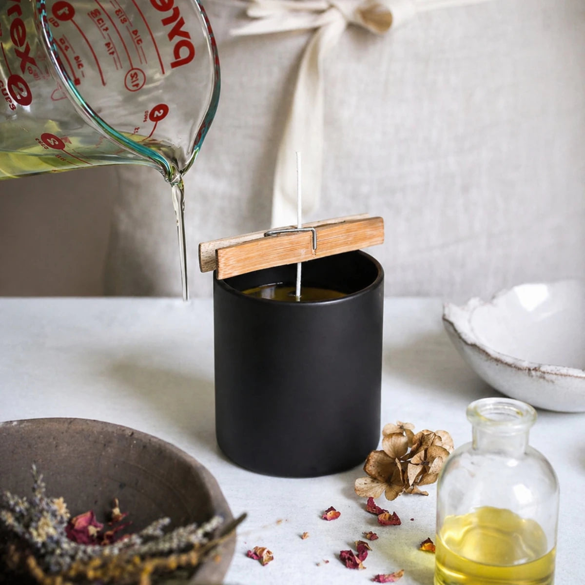 300ml - Mónaco Vaso de vidrio para velas - Frasco Negro Mate - Candle Craft