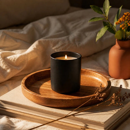 300ml - Mónaco Vaso de vidrio para velas - Frasco Negro Mate - Candle Craft