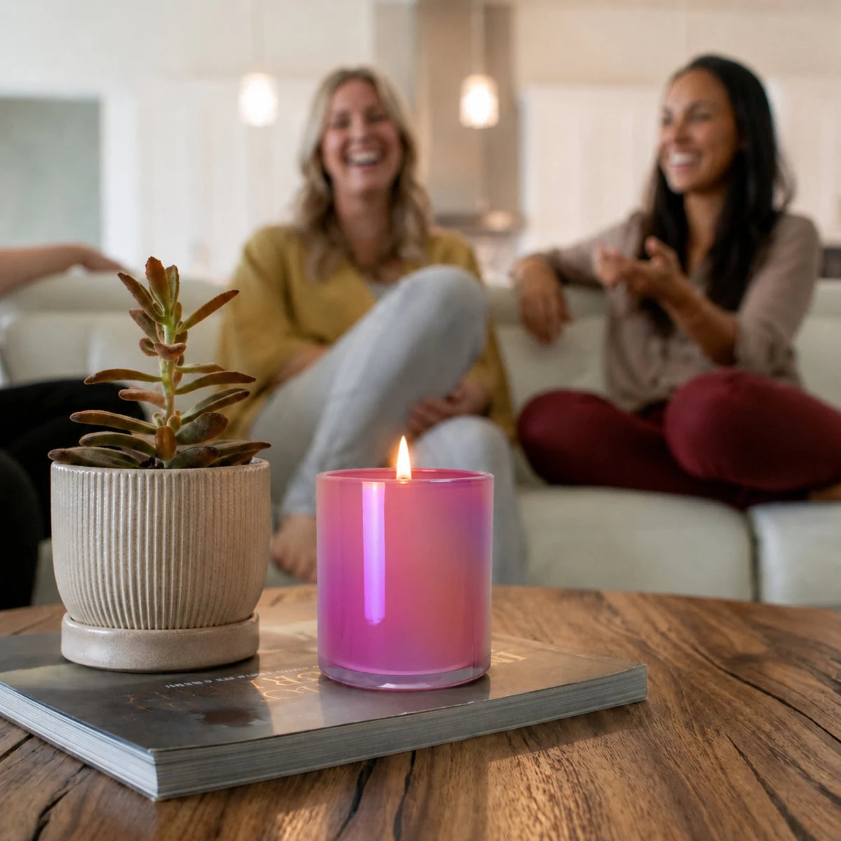 300ml - Mónaco Vaso de Vidrio para Velas - Frasco Rosa Flamingo Pink Arcoíris Tornasol Brillante - Candle Craft