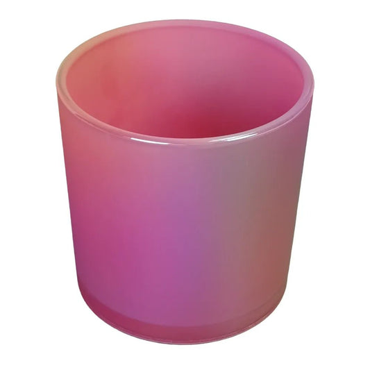 300ml - Mónaco Vaso de Vidrio para Velas - Frasco Rosa Flamingo Pink Arcoíris Tornasol Brillante - Candle Craft