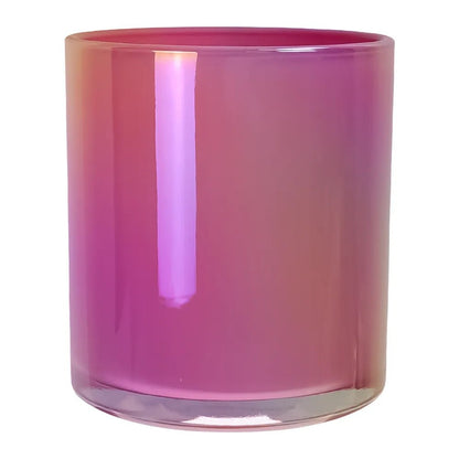300ml - Mónaco Vaso de Vidrio para Velas - Frasco Rosa Flamingo Pink Arcoíris Tornasol Brillante - Candle Craft