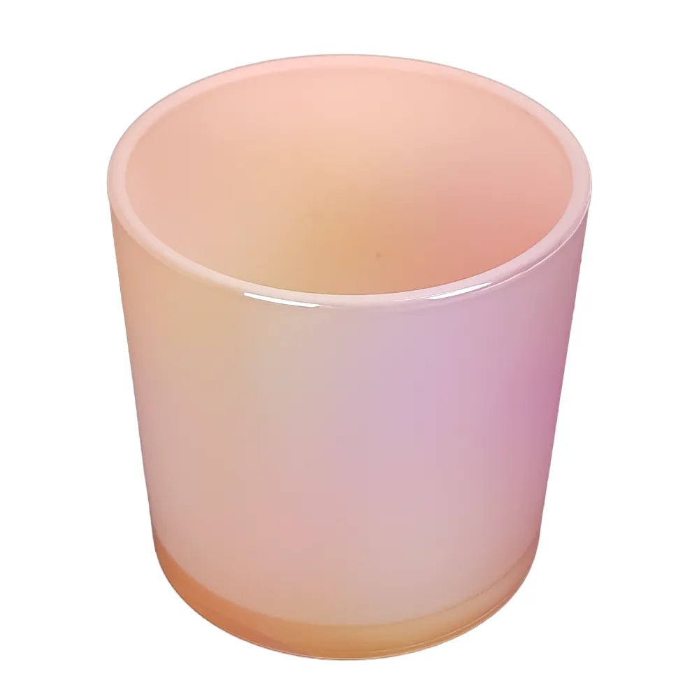 300ml - Mónaco Vaso de Vidrio para Velas - Frasco Rosa Pastel Arcoíris Tornasol - Candle Craft