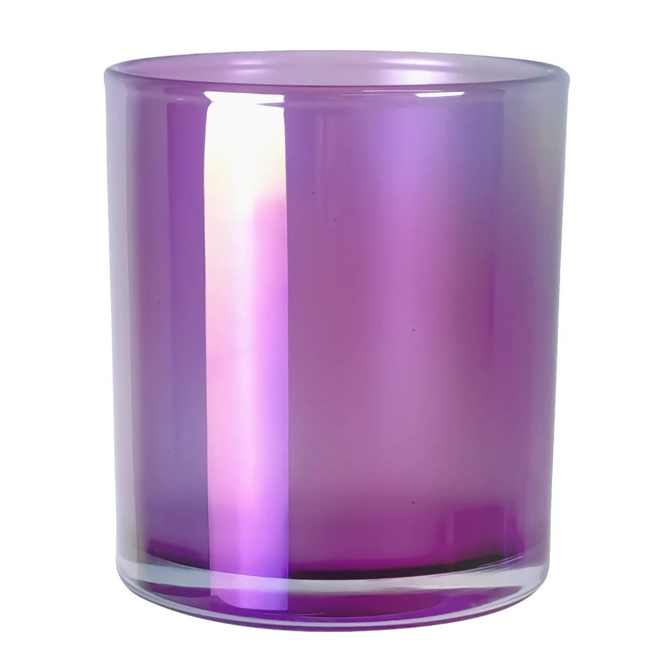 300ml - Mónaco Vaso de Vidrio para Velas - Morado Tornasol Arcoíris Brillante - Candle Craft