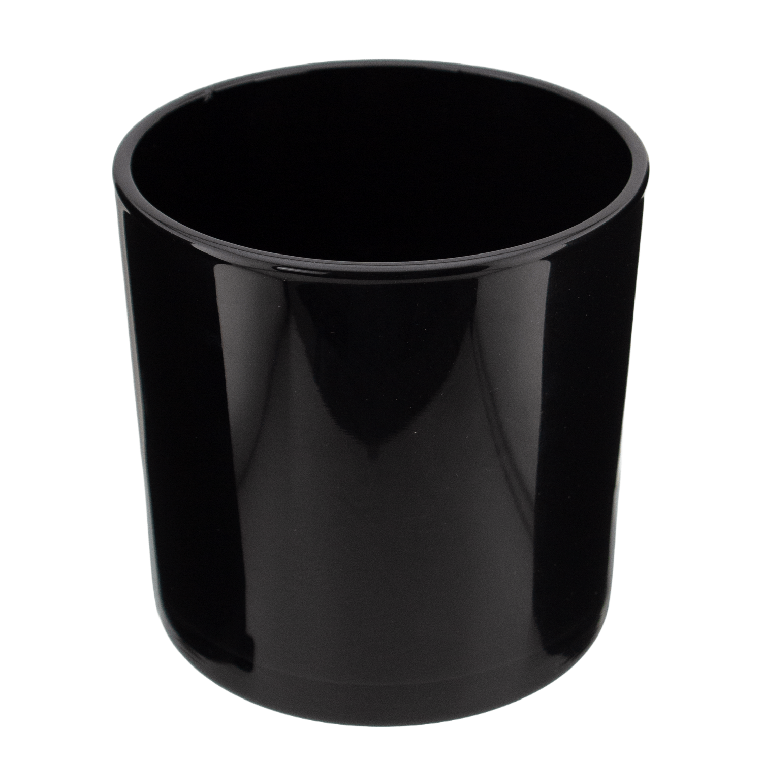 300ml - Mónaco Vaso de vidrio para velas - Negro Brillante - Candle Craft