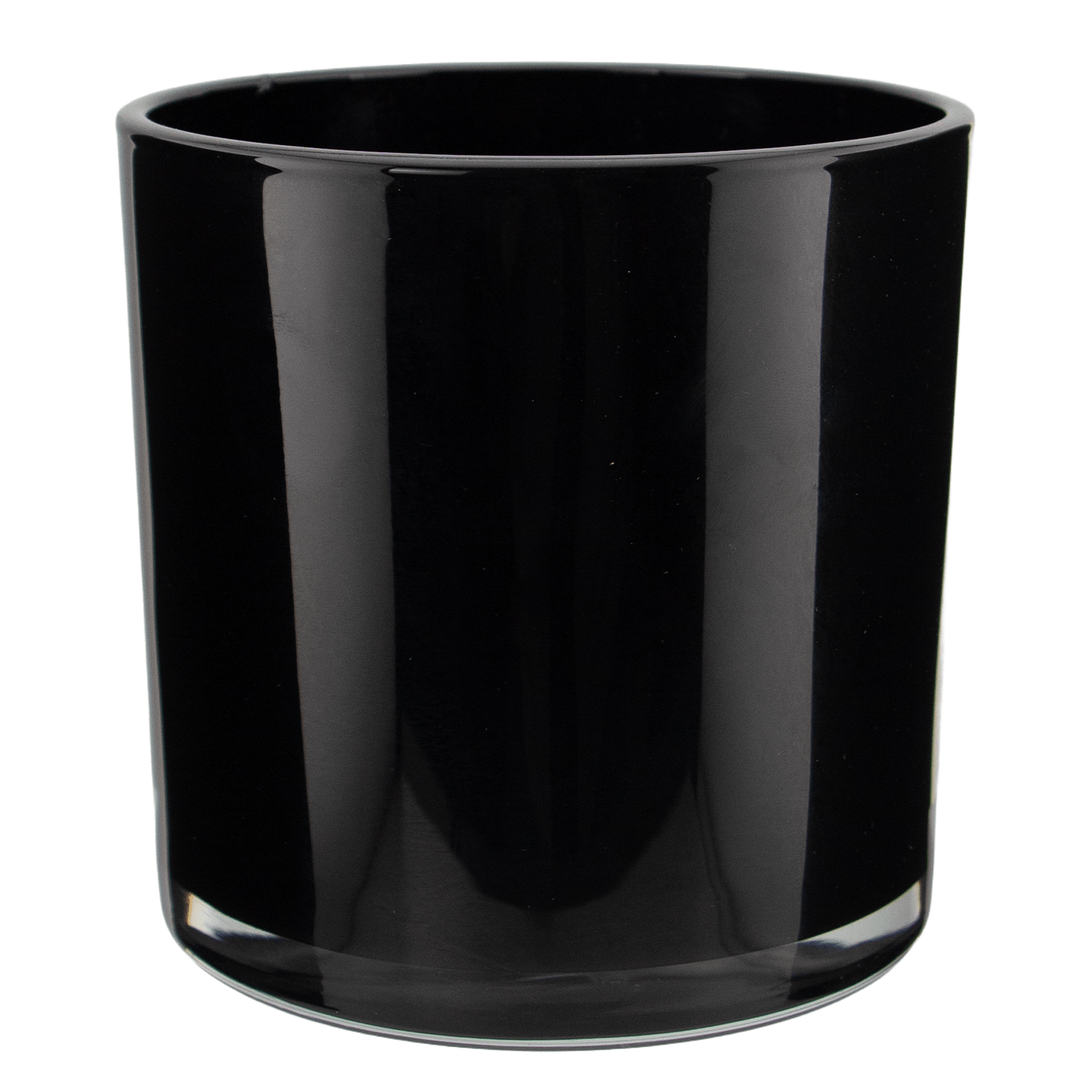 300ml - Mónaco Vaso de vidrio para velas - Negro Brillante - Candle Craft