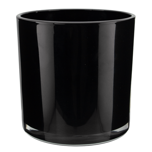300ml - Mónaco Vaso de vidrio para velas - Negro Brillante - Candle Craft