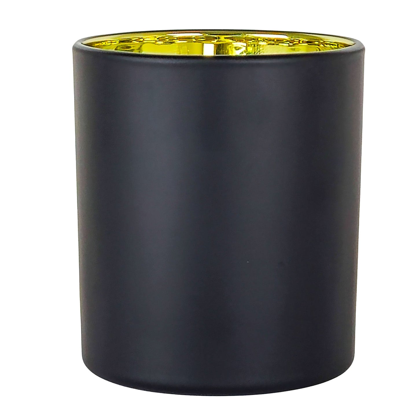 300ml - Mónaco Vaso de vidrio para velas - Negro Mate / Dorado Metálico - Candle Craft