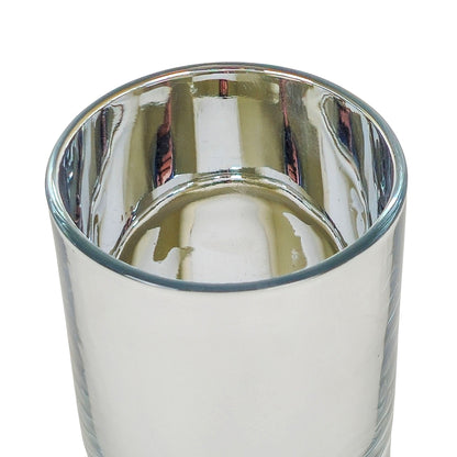 300ml - Mónaco Vaso de vidrio para velas - Plata Metálico - Candle Craft
