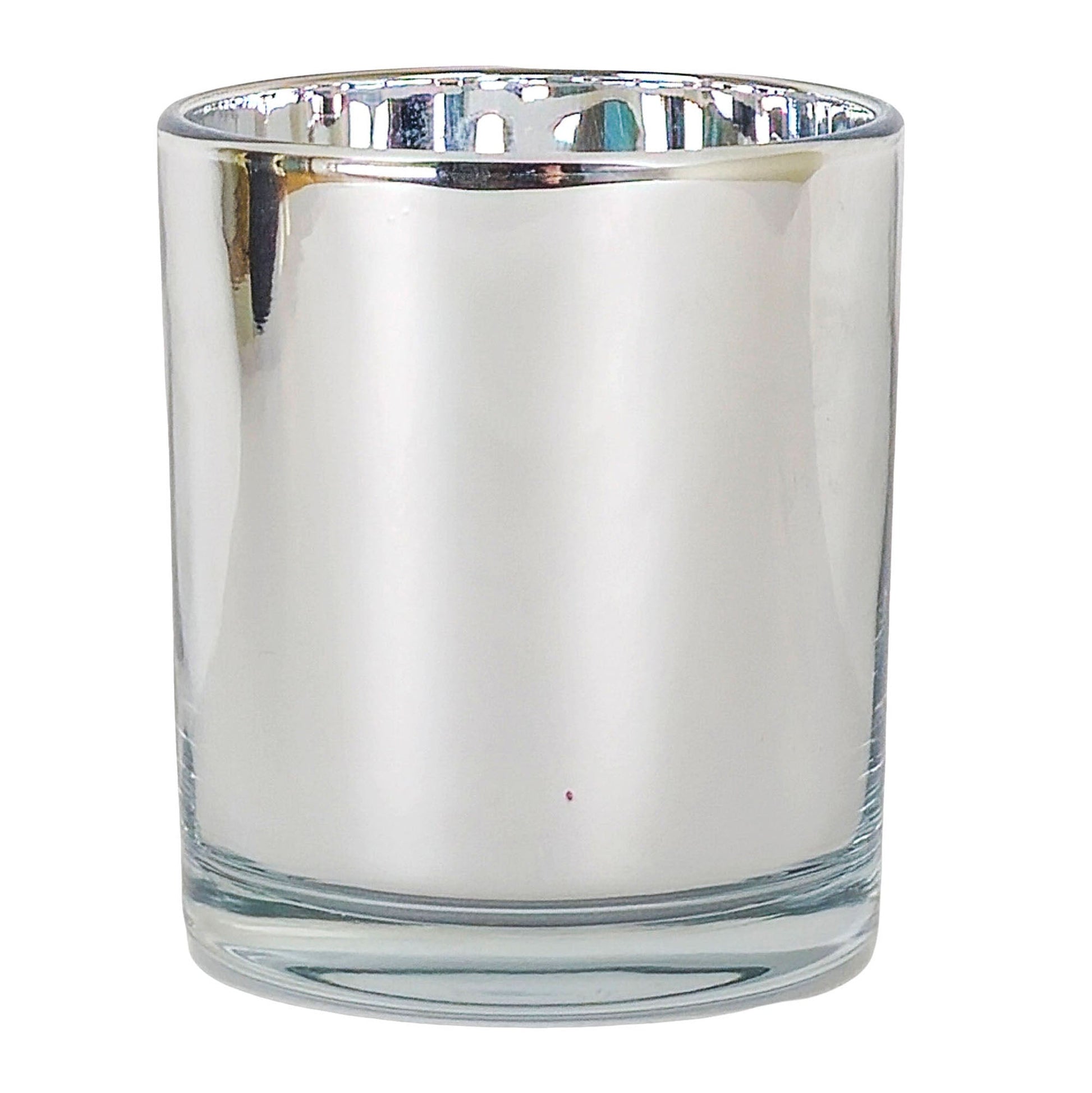300ml - Mónaco Vaso de vidrio para velas - Plata Metálico - Candle Craft