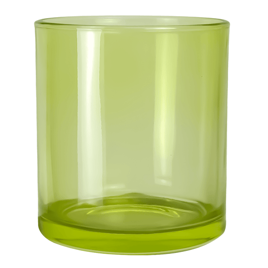 300ml - Mónaco Vaso de Vidrio para Velas - Verde Amarillo Transparente - Candle Craft