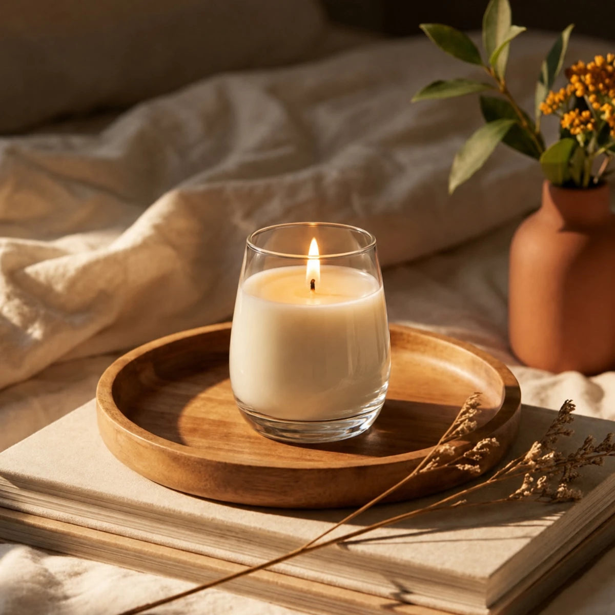 300ml - Mónaco Vaso de vidrio Redondo para velas - Frasco Transparente - Candle Craft