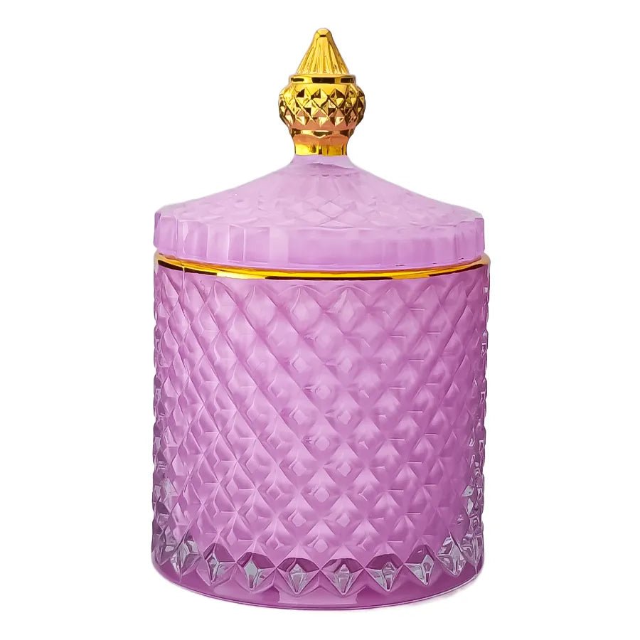 300ml - París Vaso de lujo de vidrio para velas Azul Pastel - Frasco Rosa Claro Pink Pastel con Oro - Candle Craft