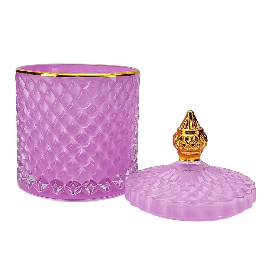 300ml - París Vaso de lujo de vidrio para velas Azul Pastel - Frasco Rosa Claro Pink Pastel con Oro - Candle Craft