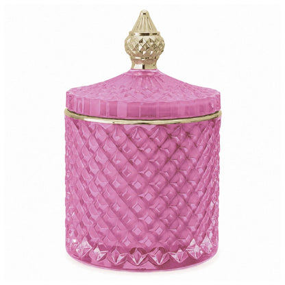300ml - París Vaso de lujo de vidrio para velas Azul Pastel - Frasco Rosa Claro Pink Pastel con Oro - Candle Craft