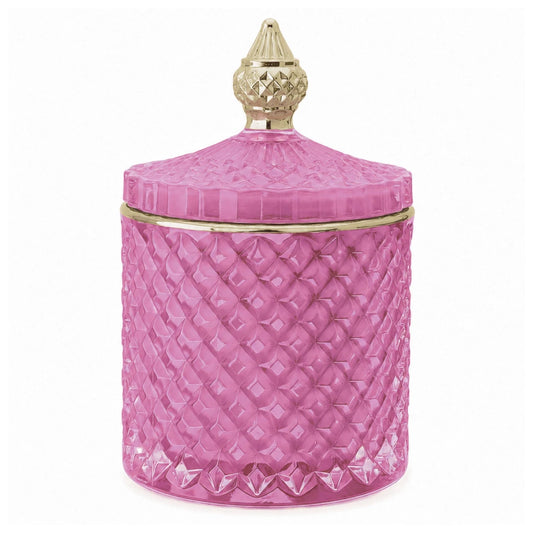 300ml - París Vaso de lujo de vidrio para velas Azul Pastel - Frasco Rosa Claro Pink Pastel con Oro - Candle Craft