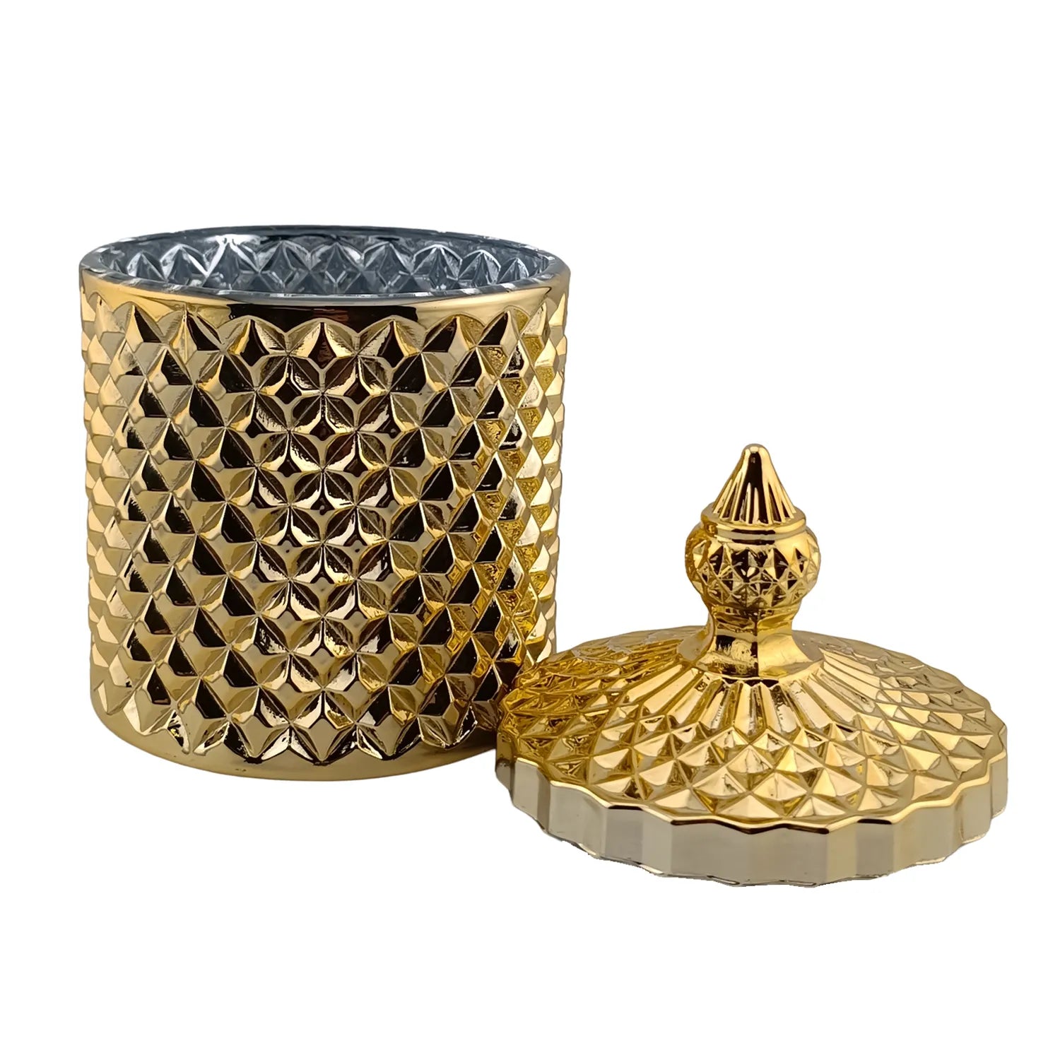 300ml - París Vaso de lujo de vidrio para velas - Dorado Metalico - Candle Craft