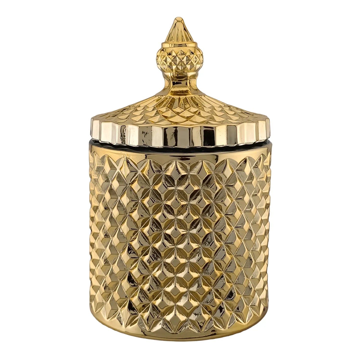 300ml - París Vaso de lujo de vidrio para velas - Dorado Metalico - Candle Craft