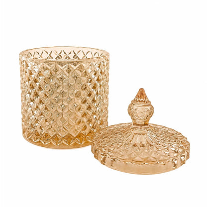 300ml - París Vaso de lujo de vidrio para velas - Frasco Ámbar Champagne Transparente - Candle Craft