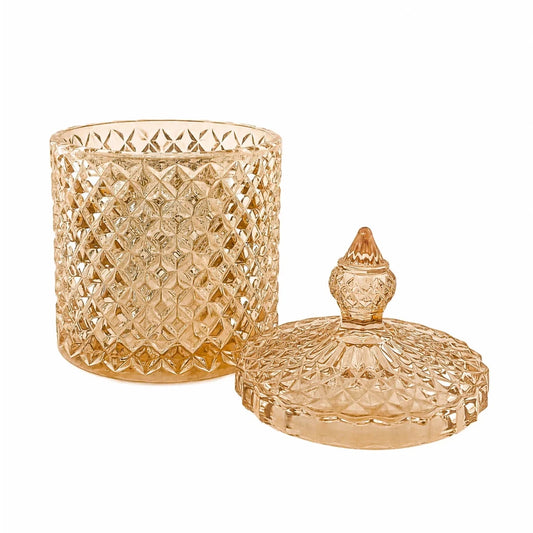 300ml - París Vaso de lujo de vidrio para velas - Frasco Ámbar Champagne Transparente - Candle Craft