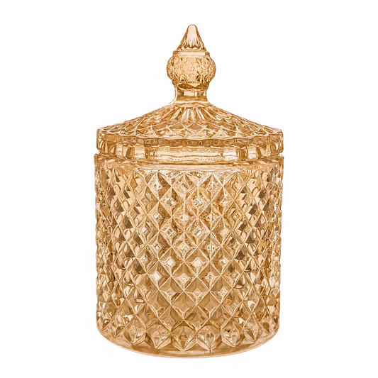 300ml - París Vaso de lujo de vidrio para velas - Frasco Ámbar Champagne Transparente - Candle Craft