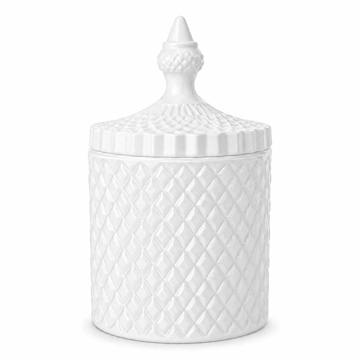 300ml - París Vaso de lujo de vidrio para velas - Frasco para Velas - Blanco Brillante - Candle Craft