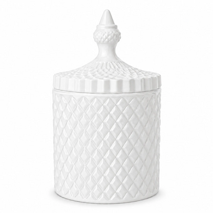 300ml - París Vaso de lujo de vidrio para velas - Frasco para Velas - Blanco Brillante - Candle Craft