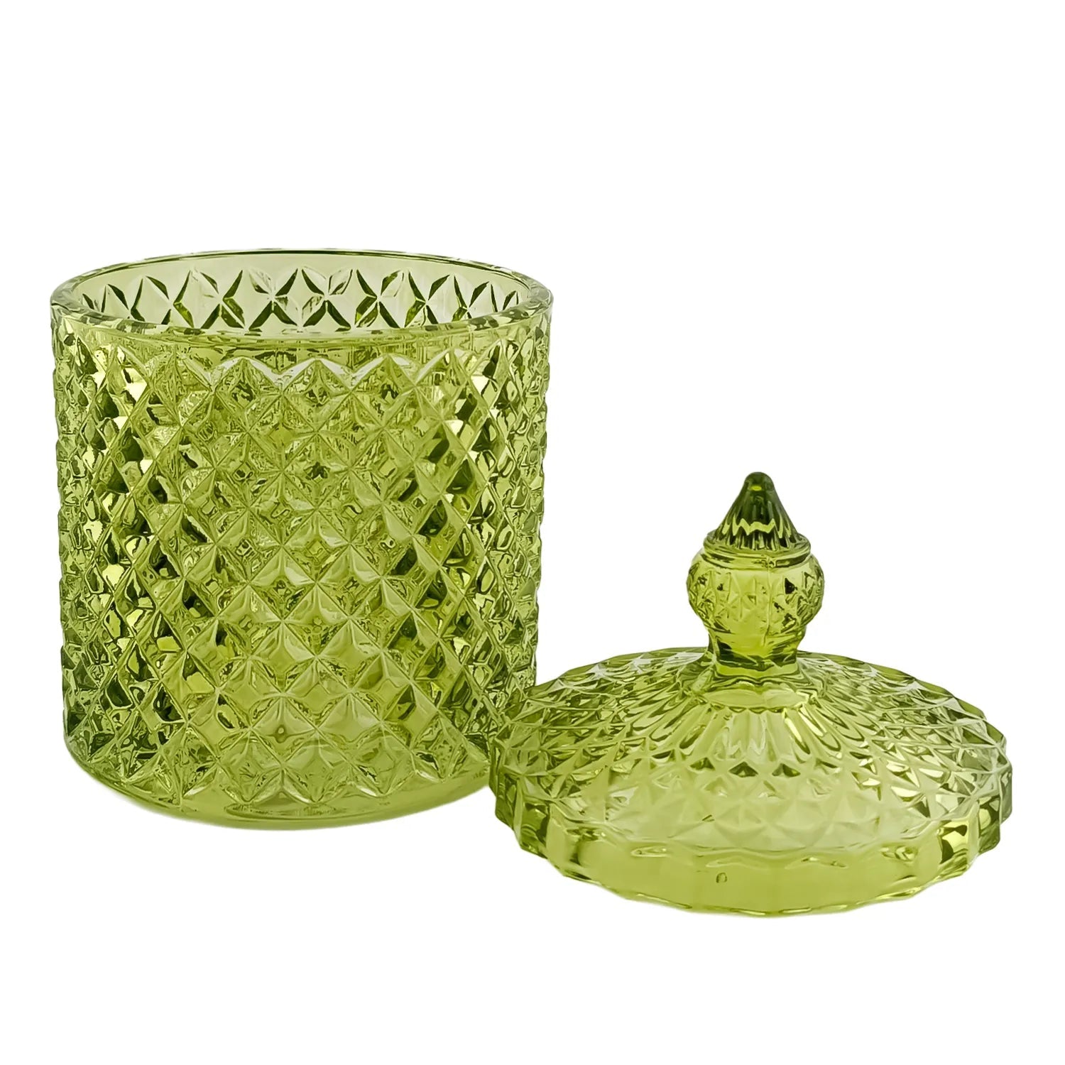 300ml - París Vaso de lujo de vidrio para velas - Frasco para Velas - Verde Claro Transparente - Candle Craft