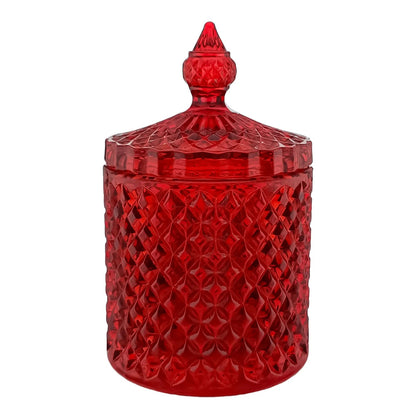 300ml - París Vaso de lujo de vidrio para velas - Frasco Rojo Cereza - Candle Craft