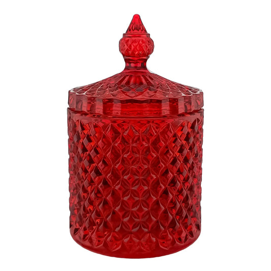 300ml - París Vaso de lujo de vidrio para velas - Frasco Rojo Cereza - Candle Craft