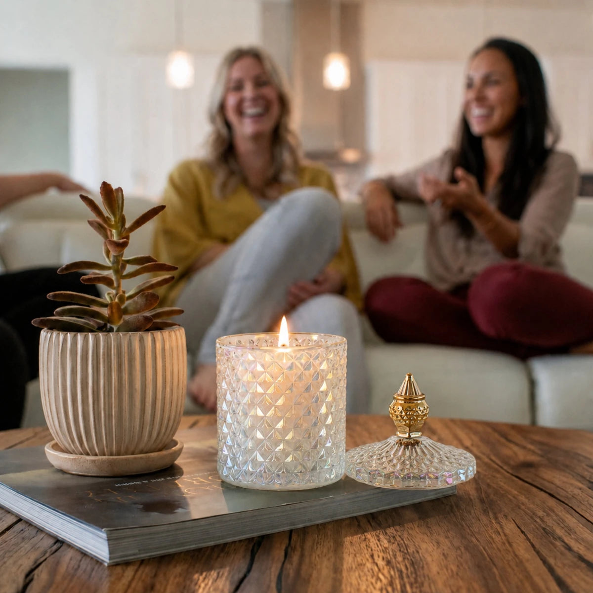 300ml - París Vaso de lujo de vidrio para velas - Frasco Tornasol Brillante con Oro - Candle Craft