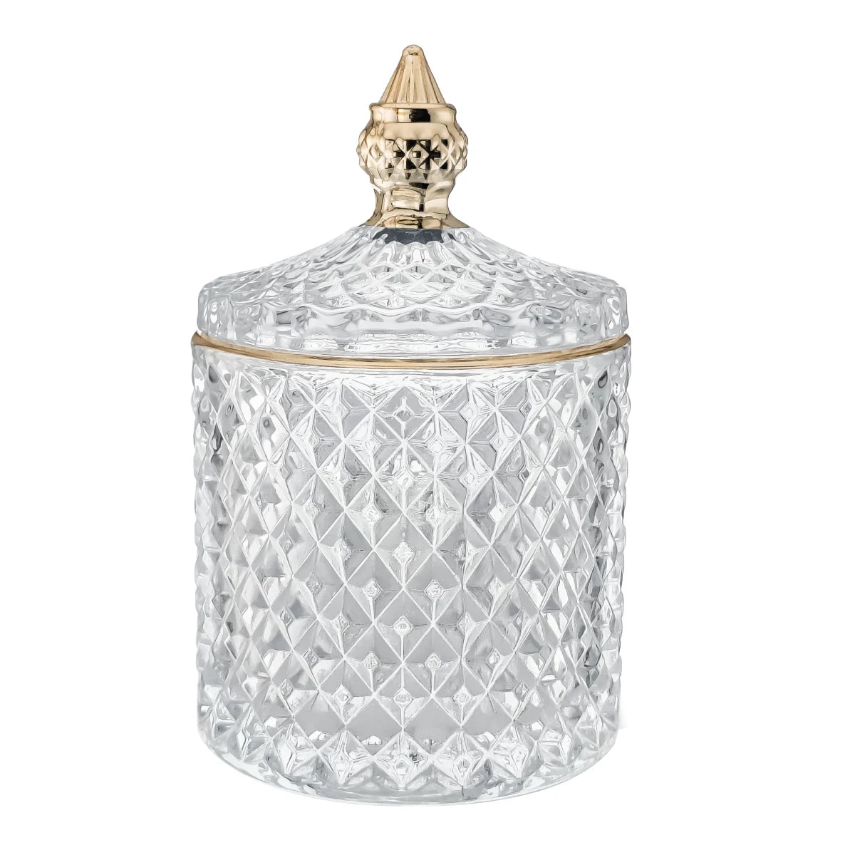 300ml - París Vaso de lujo de vidrio para velas - Frasco Transparente con Oro - Candle Craft