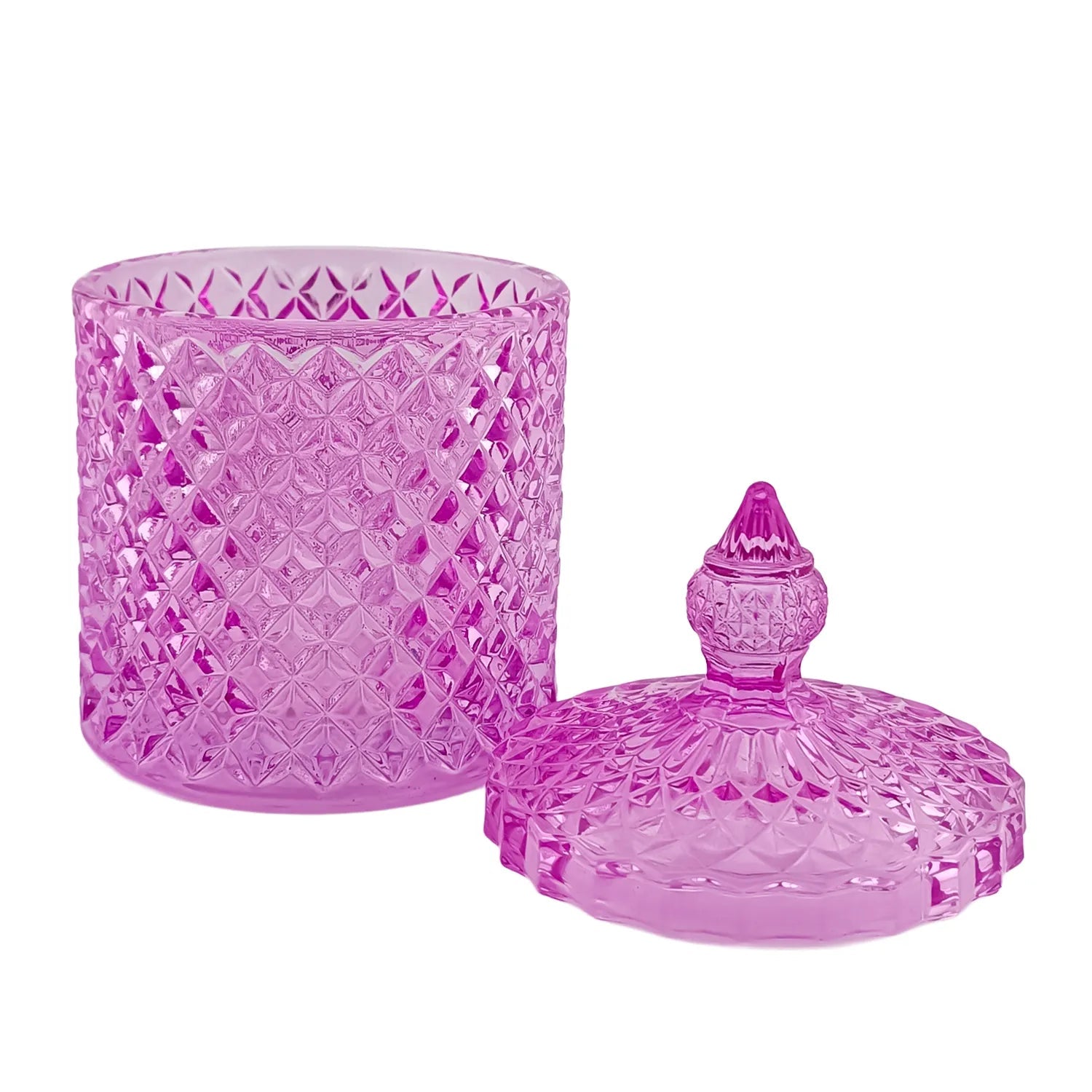 300ml - París Vaso de lujo de vidrio para velas - Fucsia / Morado Claro / Magenta - Candle Craft