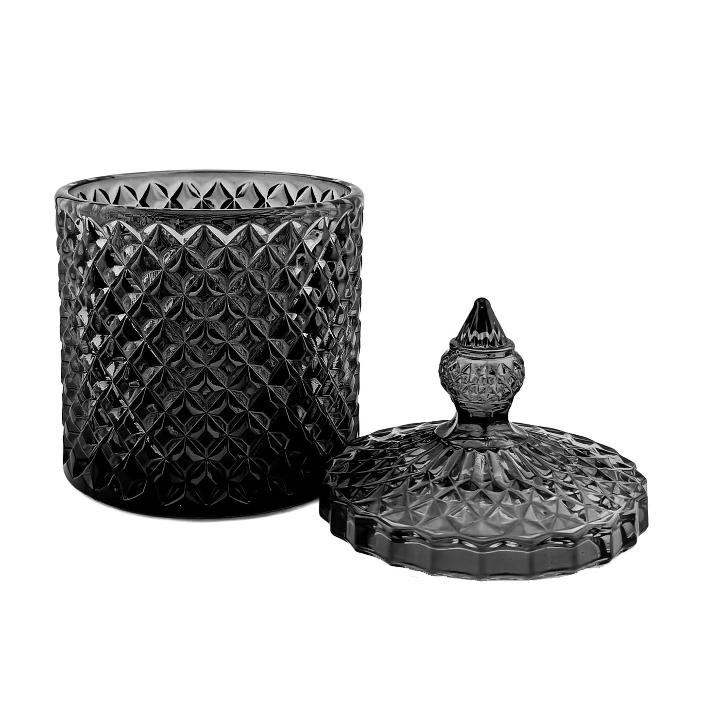 300ml - París Vaso de lujo de vidrio para velas - Gris Oscuro / Humo - Candle Craft