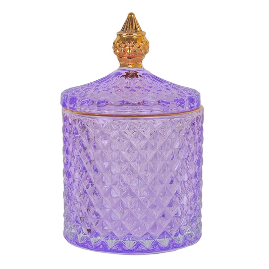 300ml - París Vaso de lujo de vidrio para velas - Morado con Oro - Candle Craft